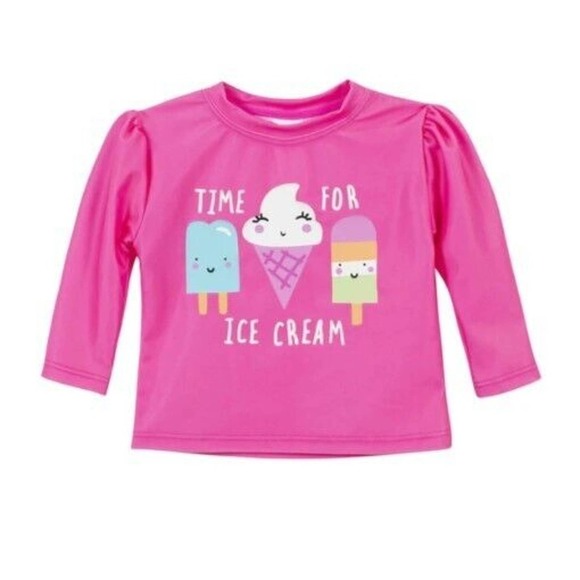 Gerber 2-Piece Baby & Toddler Girls Ice Cream Dreams Swim Bottom & Rash Guard - Picture 2 of 3